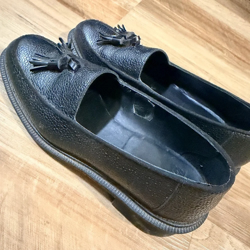 Rare Dr. Martens Favilla Pebbled Leather Tassel Loafers - Black Size 8